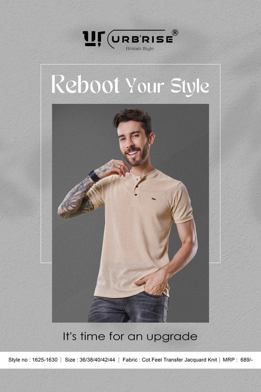 Urb’rise British Style Hs Henley Neck, Style No: (1625-1630) Box Of 06 Pcs