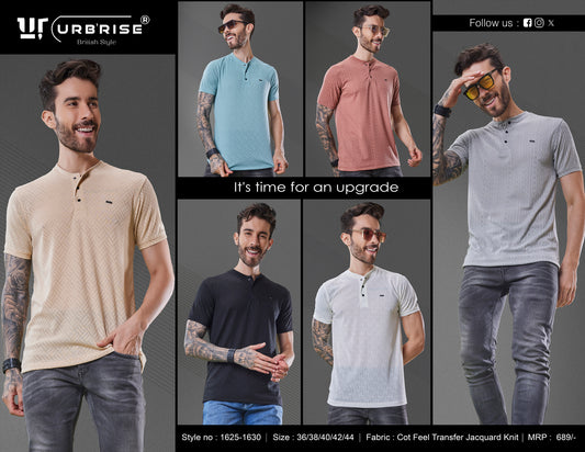 Urb’rise British Style Hs Henley Neck, Style No: (1625-1630) Box Of 06 Pcs