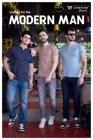 Ur Squad Henley Neck(Mandarin Collar) Hs, Style No: (319-326)  Box Of 08 Pcs