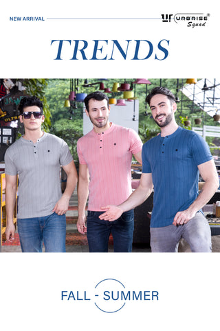 Ur Squad Henley Neck(Mandarin Collar) Hs, Style No: (319-326)  Box Of 08 Pcs