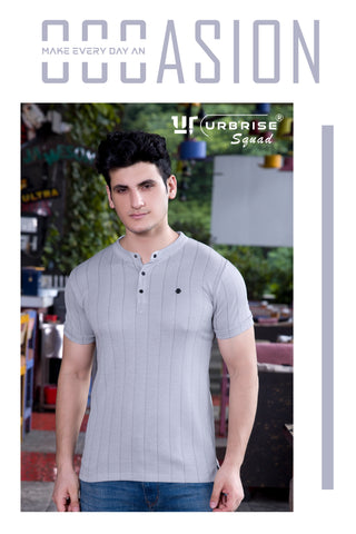 Ur Squad Henley Neck(Mandarin Collar) Hs, Style No: (319-326)  Box Of 08 Pcs